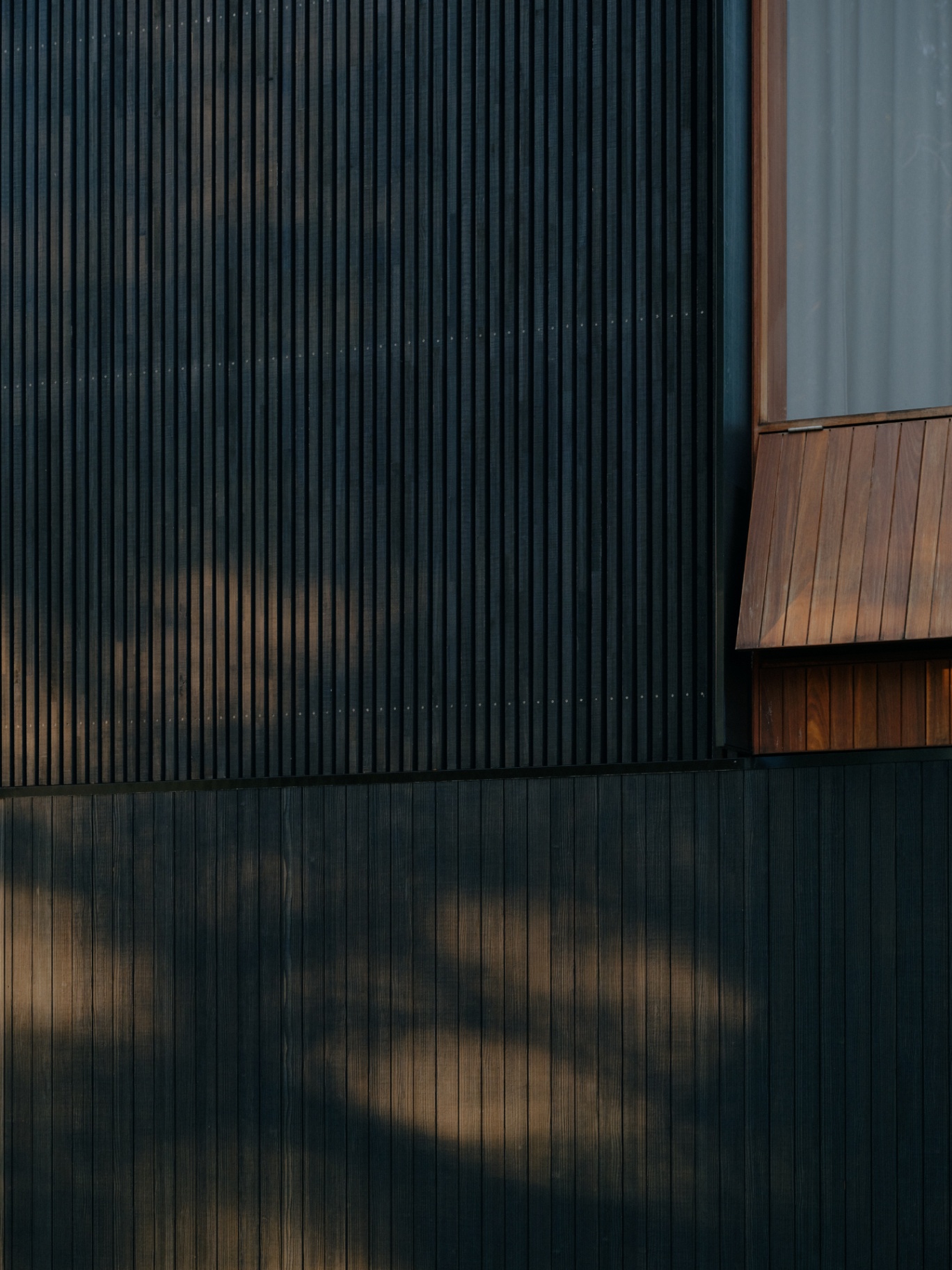 Shadow play across the facade