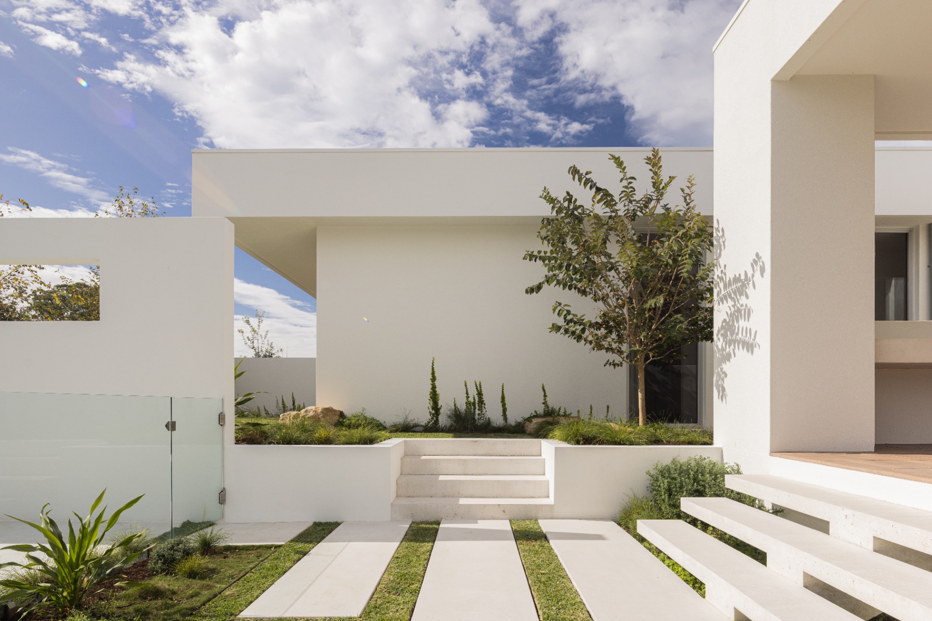 Entry court — paver and grass