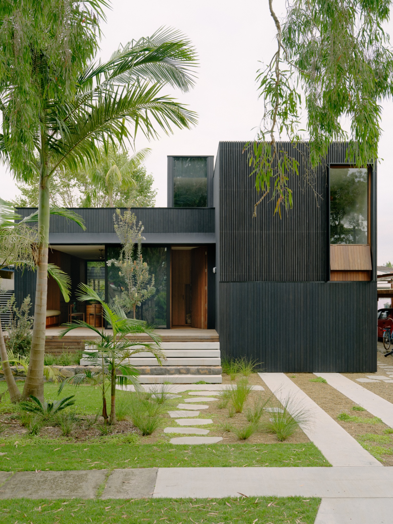 Front facade through the garden