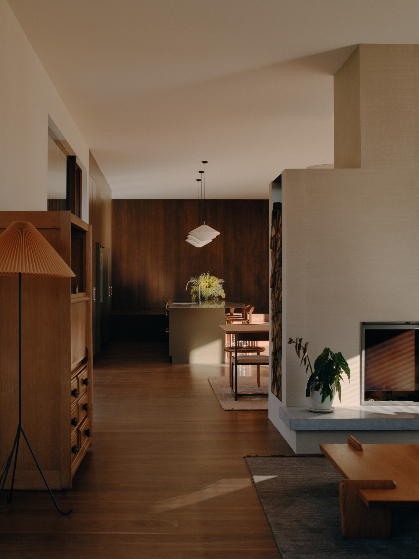 Field House — living room with fireplace