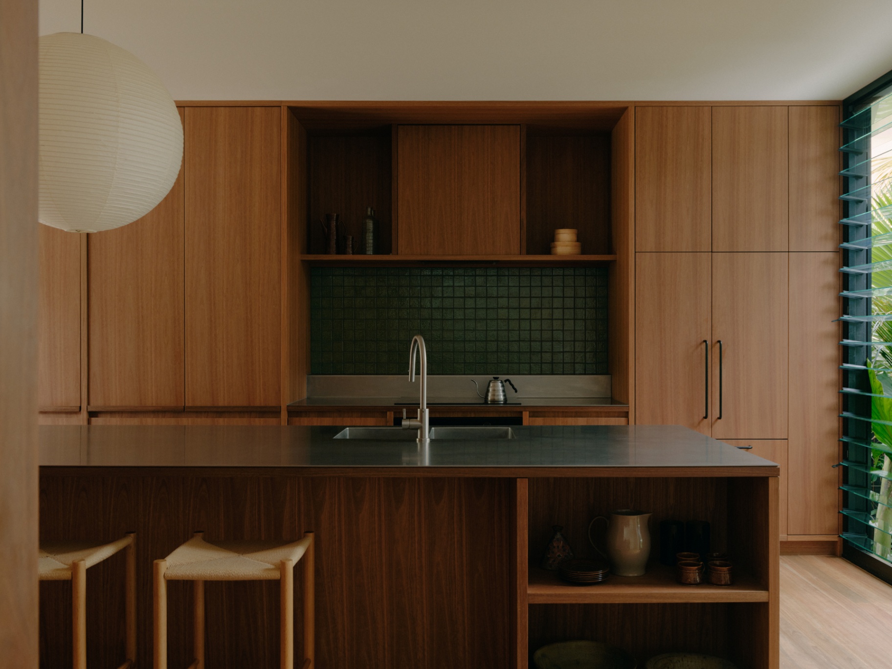 Kitchen island and shelving
