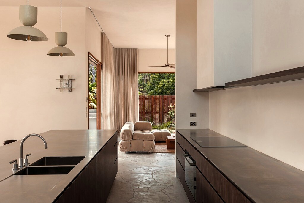 From the kitchen through to the living room