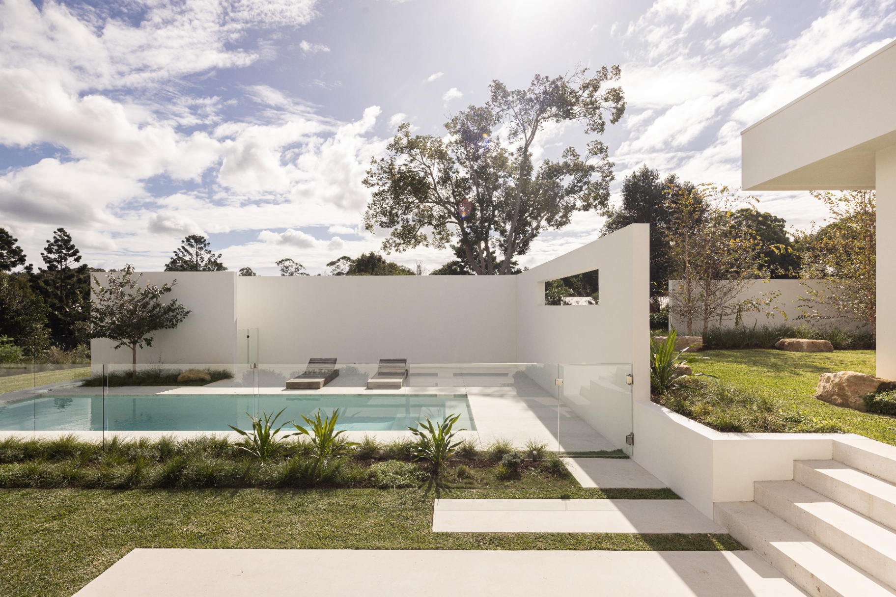 Pool courtyard, walled
