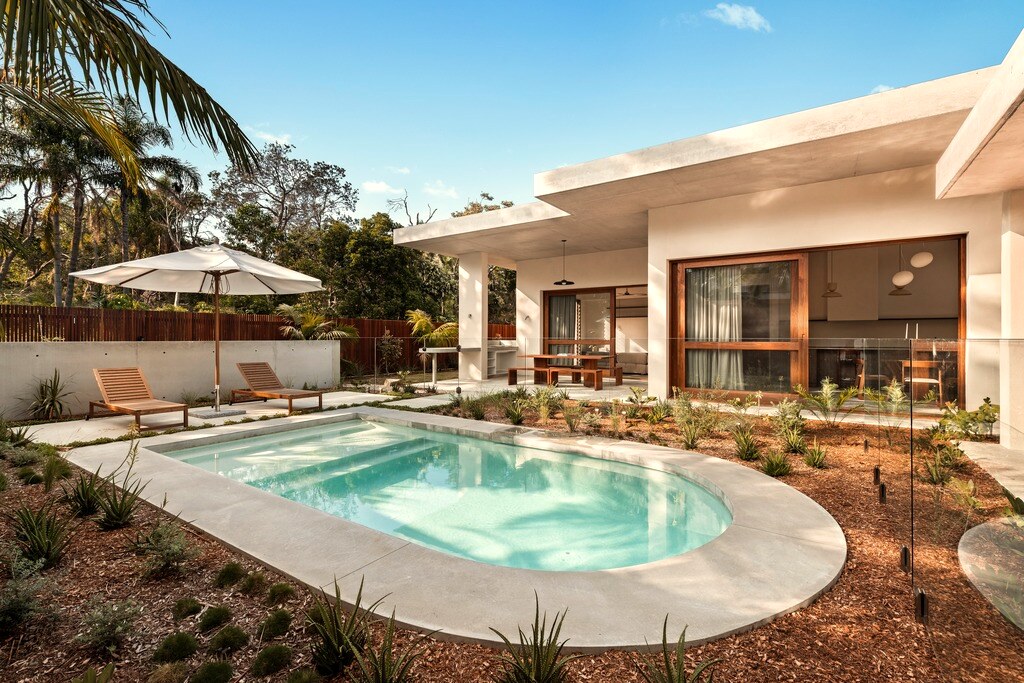 Pool from the rear garden