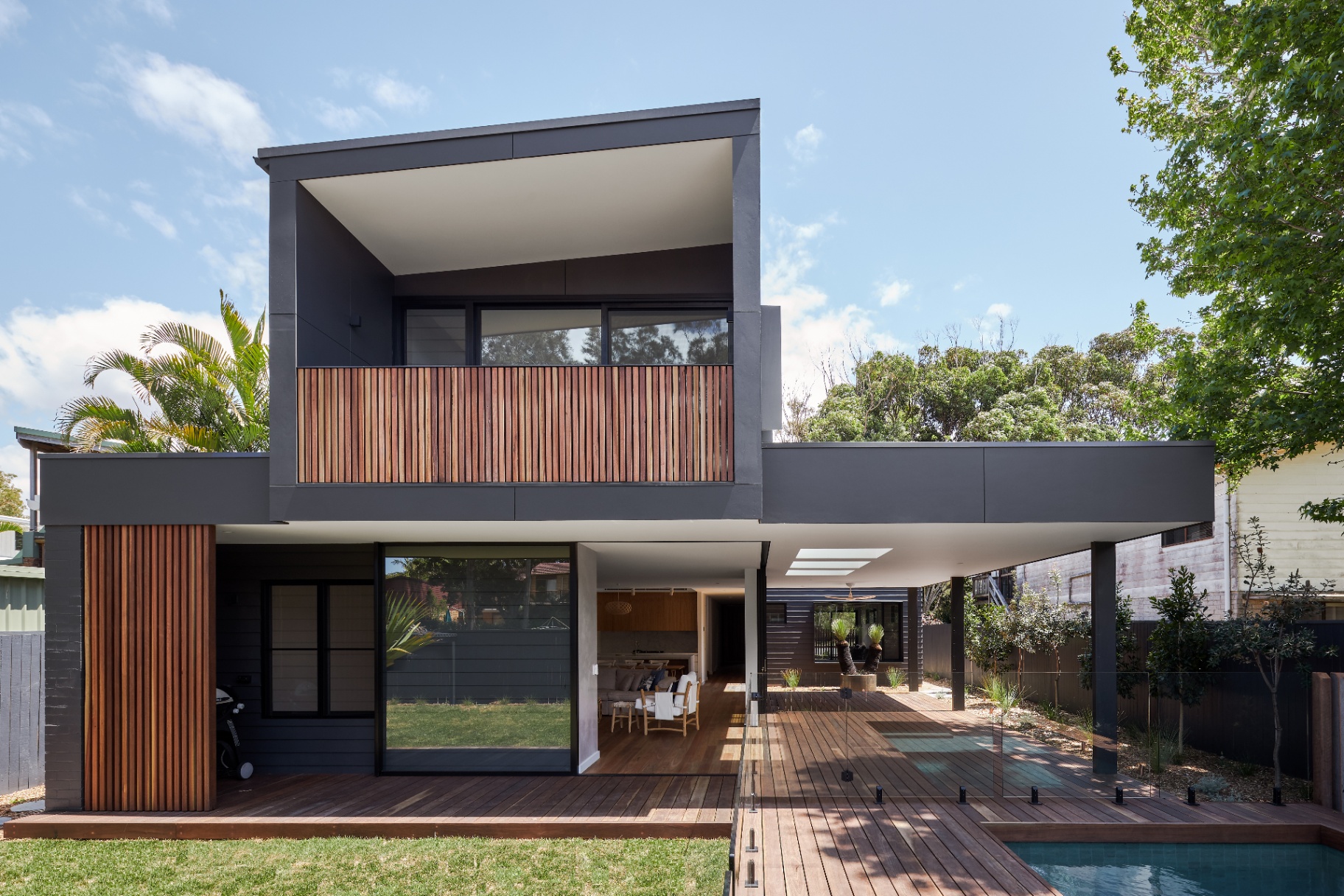 Rear pavilion and pool deck